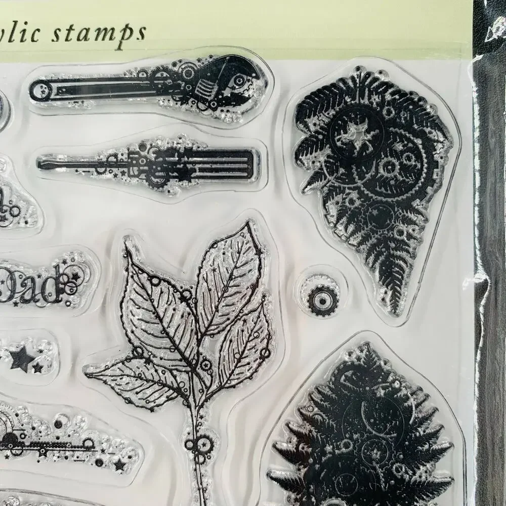 Hot Off The Press Stamps Masculine Collage 27 Acrylic Truck Men Boys Words Leaf
